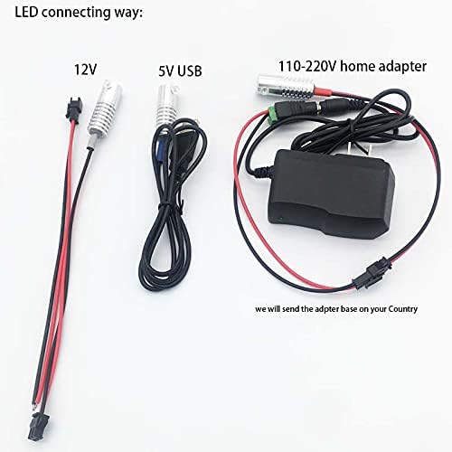 2mm 5meters Car Home LED Ambient Plastic Optic Fiber Light Source Kit Tool Free (110-220V Adapter,Red)