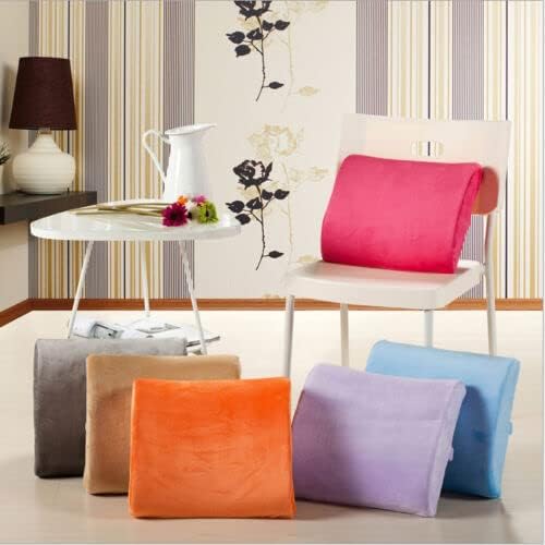 Bookishbunny Comfortable Ergonomic Memory Foam Back Lumbar Support Cushion for Chairs Car Office Home with Removable Soft Velvet Cover (Purple)