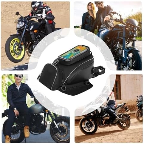 Motorcycle Tank Bag for Triumph Street Triple 2017-2023, Magnetic & Strap Mount Tank Bag for Motorcycles, Motorcycle Touring Navigation Luggage Bag Tank Bags,A Strap