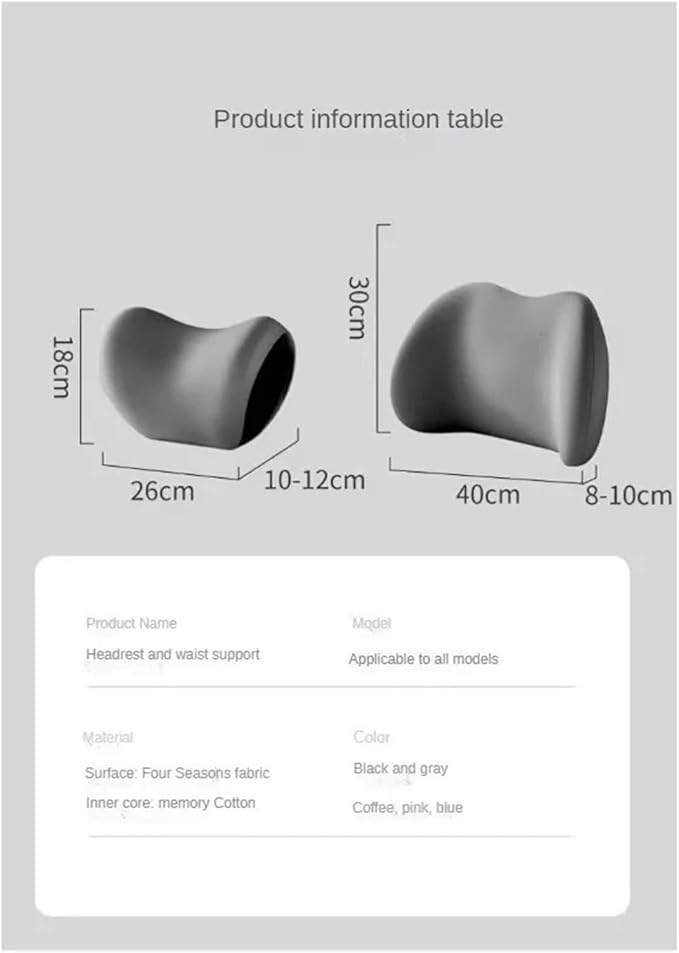 Car Neck Pillow and Lumbar Support Cushion - Memory Foam Backrest for Driver Seat Comfort(Green)