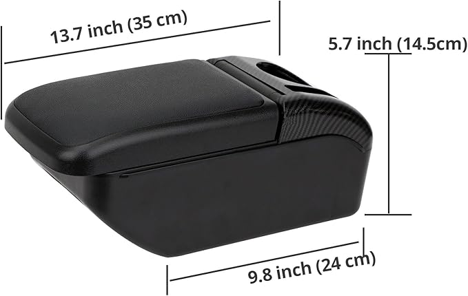 AULPHIKE Compatible with Nissan Versa Armrest 2007-2011 Car Center Console Organizer Armrests Double Layer Storage with USB Ports(Black Style)