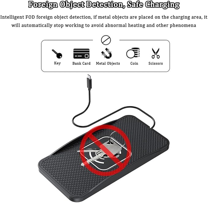 Wireless Car Charger Pad for Toyota RAV4 Prime 2021-2024, Type-C/USB 20W Car Wireless Charger Non-Slip Phone Charging Pad Car Accessories,A 30cm Cable Type-C Plug