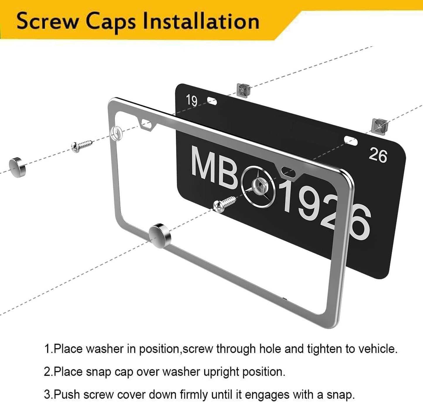 Flowers License Plate Frame Car Universal Stainless Steel Accessories with 2 Holes and Screws Fit for US Vehicles Size 12 x 6 Inches (Pink Butterfly Strawberry Floral, 2)