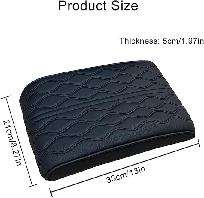 Car Center Console Cover for Ford Edge Sport 2011-2014, Universal Memory Foam Leather Comfortable Soft Armrest Box Pad Cushion Protector Accessories Easy to Clean,Brown