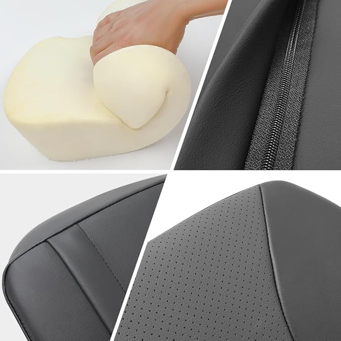 1p Memory Foam Lumbar Support Pillow for car Lower Back Pain Relief - Back Cushion for Driving, Chair Support for Car-Office Chair(Black)