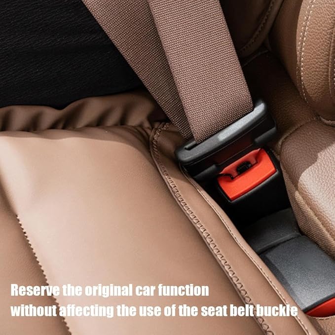 Skin-Friendly & Dirt-Repellent Leather Seat Cushions, 2026 Car Seat Cushion for Driving, 1.57" Thick Comfort Seat Protector, Universal Non-Slip Memory Foam Pad for Car (Brown, Backrest Cushion)