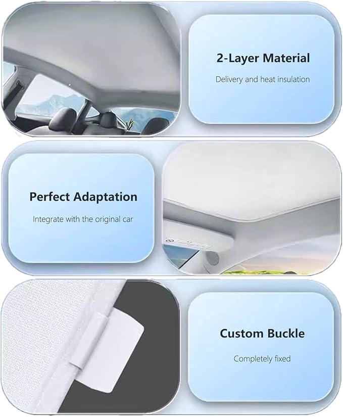 Car Sunroof Compatible with Tiguan 2016-2010 5-Door SUV, Foldable Glass Roof Sunshade with Storage Bag, Sunshade Roof Heat Insulation Sun Protection Roof Sunshade Interior Sunroof Shade