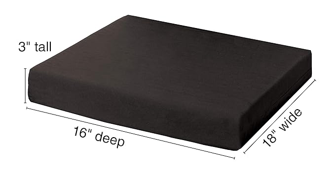 Essential Medical Supply Rehab 1 Foam Seat Cushion - Denser Cushion for Office Chairs, Wheelchairs, and More - Chair Seat Pad Provides Additional Support and Pain Relief for Seniors - 18" x 16" x 3"