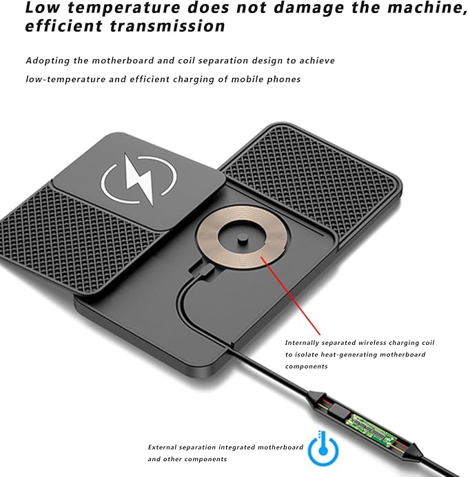 Wireless Car Charger for Ford Mustang 2000–2025, 15w Fast Phone Chargers Charging Pad Non-Slip Essential Electronic Devices for Long-Distance Travel,normal-30cm Cable Type-C Plug