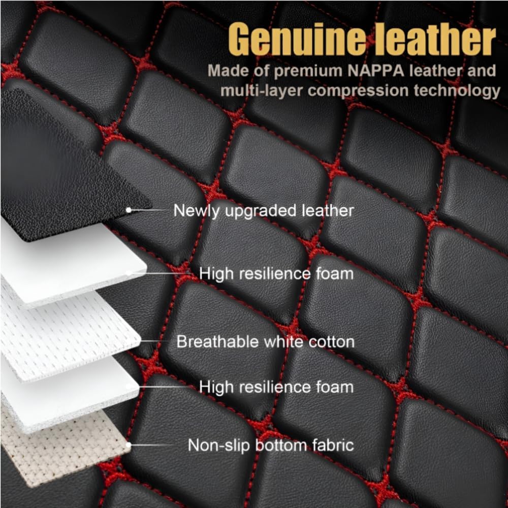 Add Personal Touch to Your Vehicle with IMEISH Customizable Logo Text Car Mats for 99% of vehiclesPads Protection Non-Slip Leather Floor Liners (White and Black Beige)