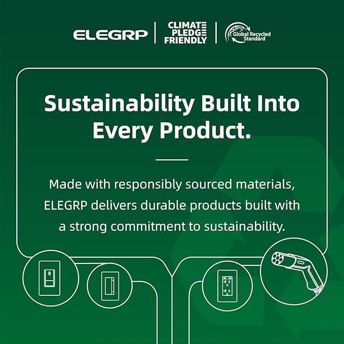 ELEGRP Level 1/2 EV Charger, 16 Amp, Portable J1772 Electric Car Charger, 25FT Cable, NEMA 6-20 & 5-15 Adapter, 110V-240V for BEVs/PHEVs, PBE & LRC Technology