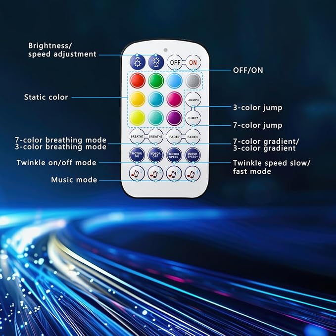 AMKI Mini 6W Starlight Headliner Kit 400pcs 0.03in 9.8ft,Twinkle+Sound Activated Fiber Optic Light 4Lamp Beam Starlight Box APP/Remote Control for Car Home Star Ceiling Decoration