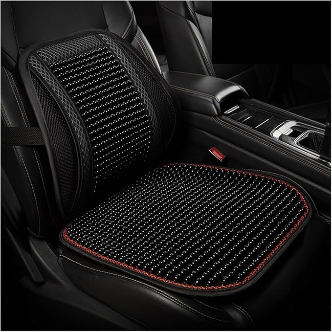 TOMSE Car Seat Chair Back Cushion for BMW X3 G01 2019 2020 2021 2022 2023 2024, Wooden Beads Ventilate Mesh Lumbar Brace Strong Durable Relieve Fatigue Summer Interior Accessories,C-Seat pad