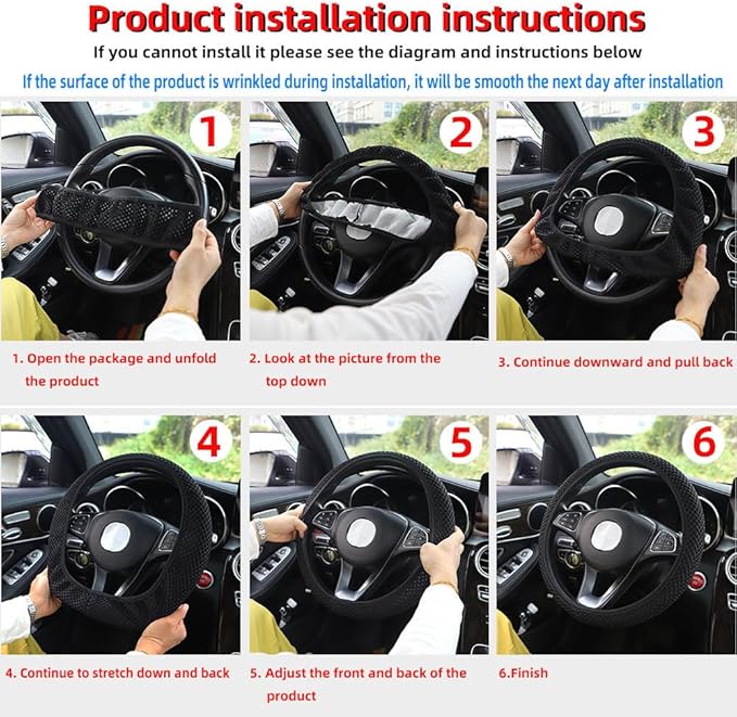 Hiflyer Universal 14.5-15 Inch Steering Wheel Cover, Soft Microfiber Car Wheel Cover, Blue