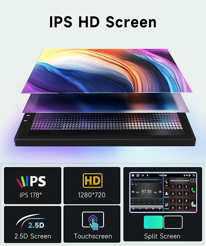 8 CORE 6G+128G Car Stereo Radio for Honda Civic 2006-2011 with Wireless CarPlay Android Auto, 10.1 Inch 1280 * 720P IPS Touch Screen Head Unit Android 13 GPS WiFi Bluetooth 32-Band DSP SWC HD Camera