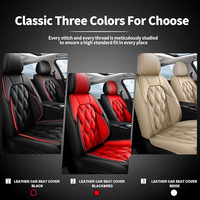 AOMSAZTO Front Seat Covers Fit for Kia Sportage 2009-2026 Waterproof Faux Leather Car Seat Cover Compatible with Airbag(2PCS Front, Beige)