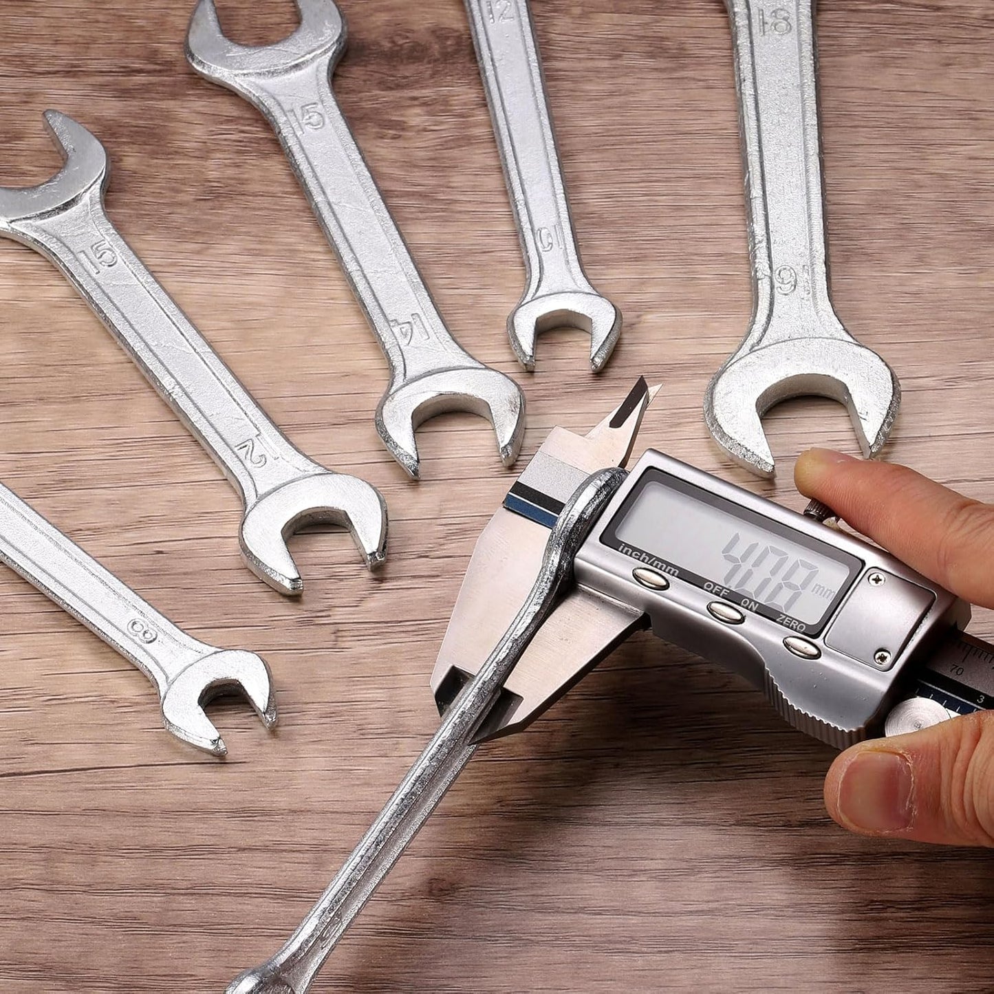 HARFINGTON 5pcs Double Open End Wrench 10mm x 13mm Metric 15 Degree Offset Angle Small Flat Head Wrench Galvanizing Open Ended Spanner for Automotive Repair Furniture Assembly