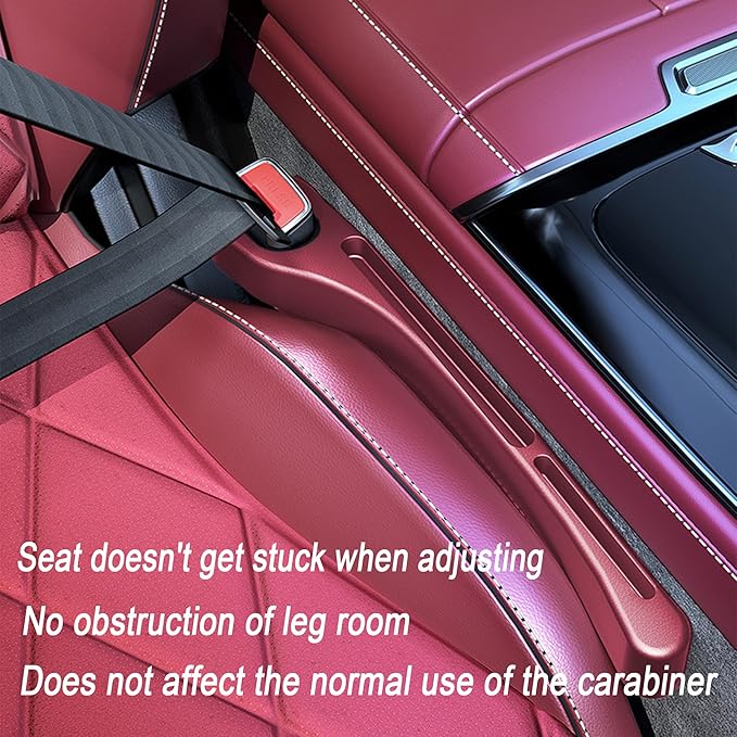 2PCS Car Seat Gap Filler,Gap Stopper Fill Gap Between Seat and Console,Built-in Recessed Storage Organizer,Universal for Most Cars Trucks SUVs to Stop Things from Dropping(Red)