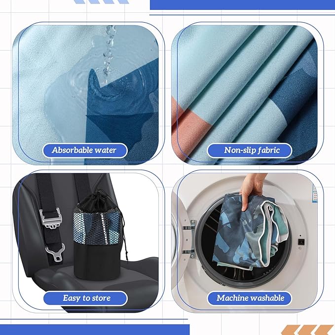 2 Pack Car Seat Towel Covers with Storage Bag 63 x 32 Inch Athletic Running Towel Seat Sweat Washable Non Slip Cover Gift for Car Outdoor Sport Activities (Sasquatch)