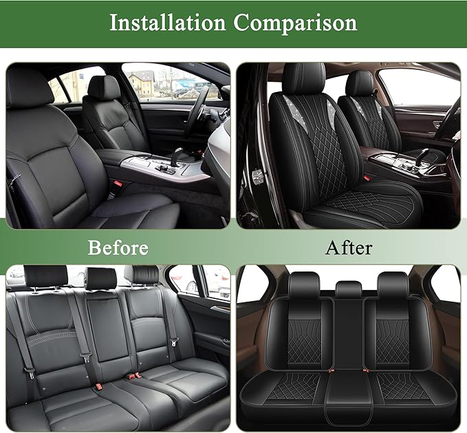 Bling Car Seat Covers Fit for Toyota Camry 2012-2025 2026: Waterproof Faux Leather Driver Seat Cover,Shining Diamond Automotive Seat Cushion All Seasons Seat Protector(5 Seats,Black)