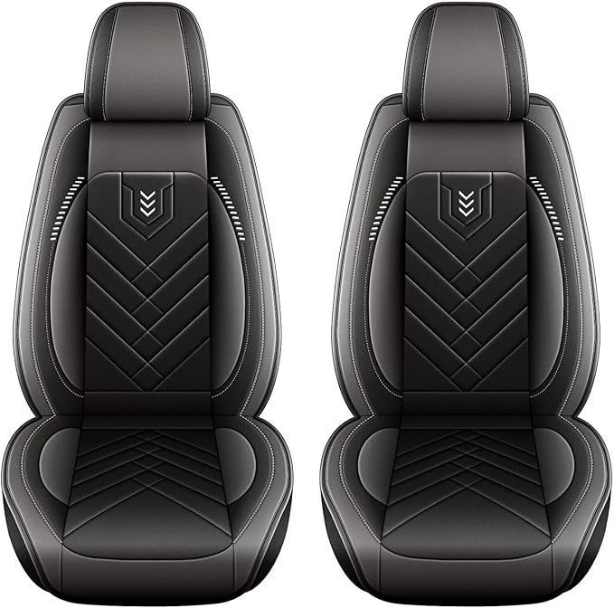AOMSAZTO Car Seat Covers Fit for Jeep Patriot 2010-2017 Premium Front Seat Covers Waterproof Leather Automotive Seat Covers Compatible with Airbag (2 Seats,Grey)