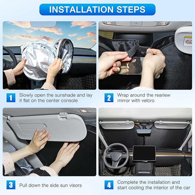INSAUTO Custom Fit Windshield Sun Shade Accessories for Ford Expedition 2018-2025, Foldable Front Window Sunshade, UV & Heat Reflector, Keeps Interior Cool, Includes Storage Bag