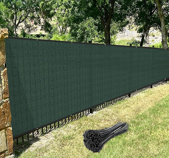 Windscreen4less Privacy Fence Screen Heavy Duty Windscreen Fencing Mesh Fabric Shade Net Cover for Outdoor Wall Garden Yard Pool Deck, 8'x265' Green