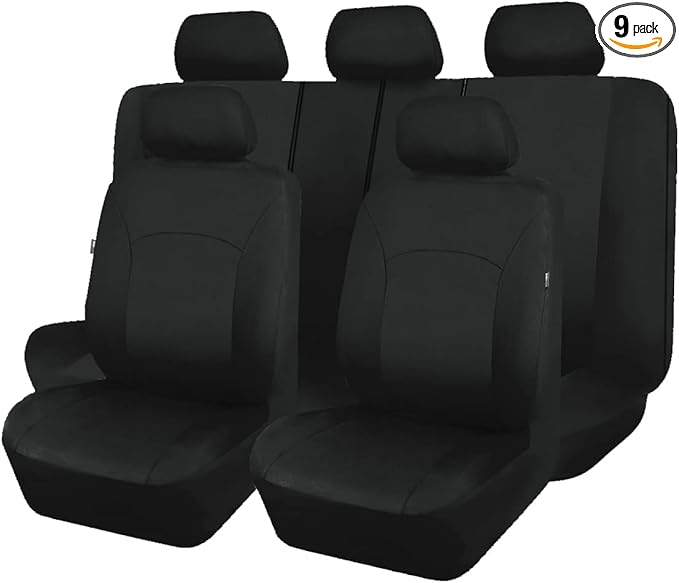 Flying Banner Car Seat Covers Front Seats Rear Bench Polyester car seat Protectors Easy installations Rear Bench Split Classic Man Lady Truck Soid Black