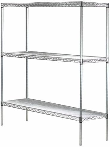 Omega 18" Deep x 72" Wide x 63" High 3 Tier Chrome Starter Shelving Unit