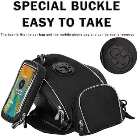 Motorcycle Tank Bag for Triumph Street Triple 2017-2023, Magnetic & Strap Mount Tank Bag for Motorcycles, Motorcycle Touring Navigation Luggage Bag Tank Bags,A Strap