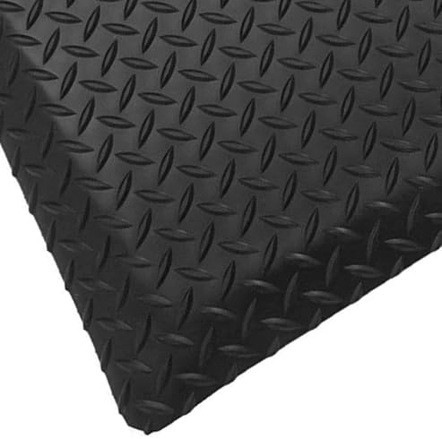 Rhino Mats, American Classic Diamond Anti-Fatigue Mats, Industrial Ergonomic Comfort Standing Mat for Work, Home, Garage, Office, Kitchen or Anywhere (Black 1" Thick, 4 FT. x 9 FT.)