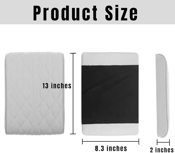 Leather Car Armrest Box Pad, 2025 Upgrade Universal Auto Arm Rest Cushion Memory Cotton Armrest Box Pad, Car Center Console Cover for Most Vehicle, Car Accessories (#8)