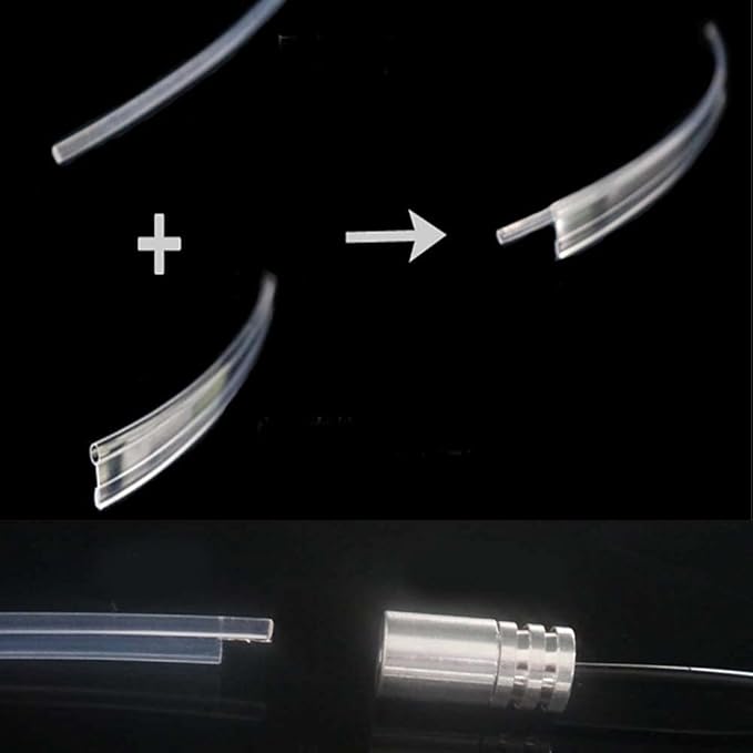 2mm 5meters Car Home LED Ambient Plastic Optic Fiber Light Source Kit Tool Free (110-220V Adapter,Yellow)