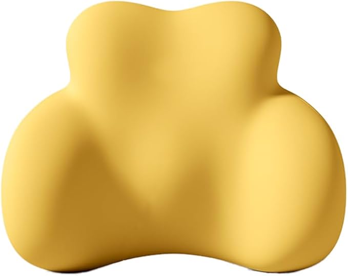 Car Lumbar Support Pillow for Ford Mustang GTD 2025 Memory Foam Back Support Cushion Breathable Car Seat Lumbar Pad Accessories,Yellow