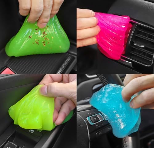 SOLASTA Car Cleaning Gel Car Putty Car Cleaning Kit Car Interior Cleaner Slime Car Cleaning Supplies Auto Detailing Tools Car Accessories Car Gifts for Women Men Keyboard Cleaner (Pink)