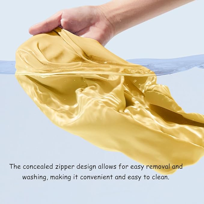 Car Lumbar Support Pillow for Mercedes-Benz V297 EQS 2021 2022 2023 2024 2025 2026 Memory Foam Back Support Cushion Breathable Car Seat Lumbar Pad Accessories,Yellow