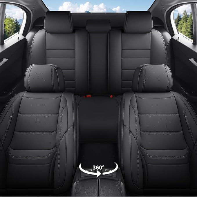 Car Seat Covers Custom Fit for Chevrolet/Chevy Cobalt 2004-2010, Premium Faux Leather Waterproof Car Seat Protectors with Lumbar Support, Breathable Anti-Slip Easy to Install(Black,Full Set)