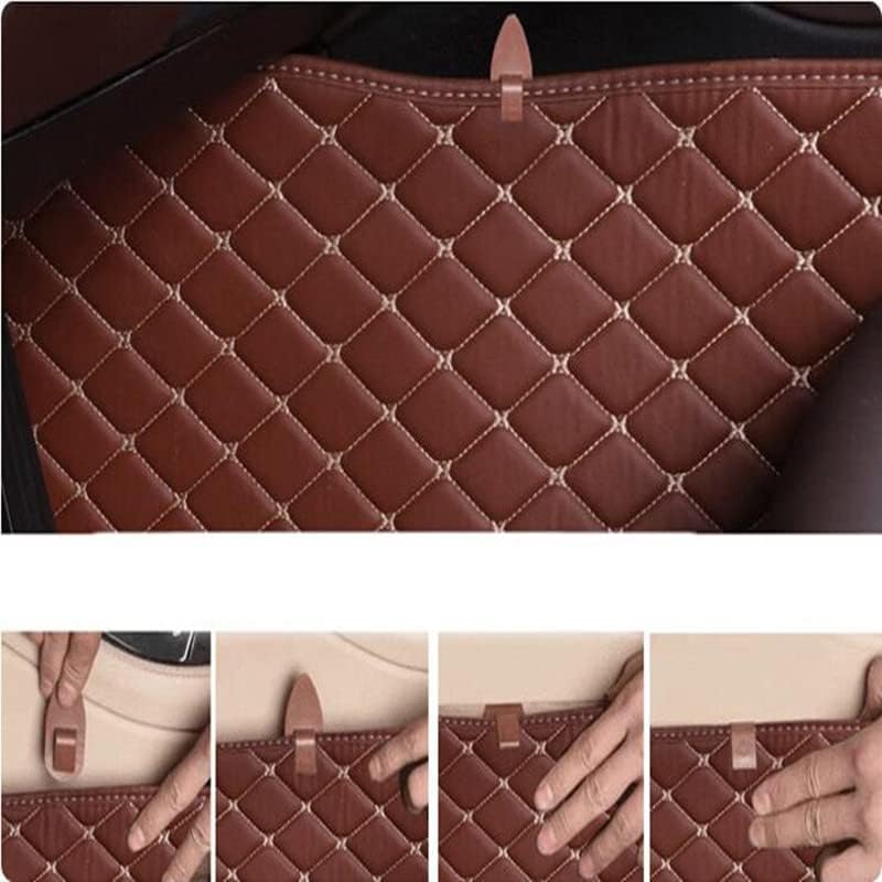 Custom All-Weather Protection Luxury Leather Floor Mats for Cars SUVs Trucks According Anti-Slip Leather Floor mats ﻿ (8,Red Beige)