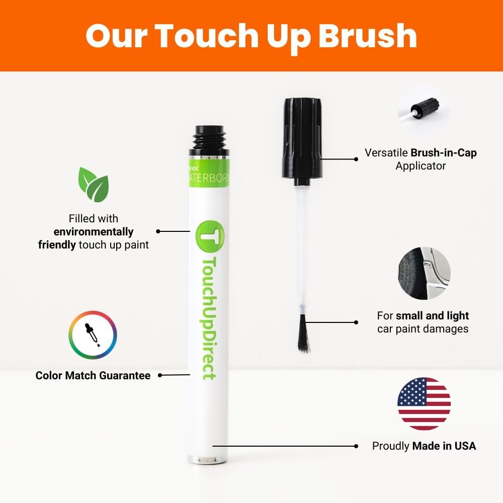 TouchUpDirect 5C3 Lime Rush Compatible with Toyota Exact Match Touch Up Paint Brush - Essential Kit