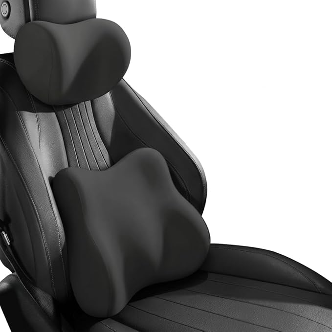 Car Headrest Pillow & Lumbar for BMW 2er Reihe 216d F45 218d F45 218i F45 220d F45 225i F45 220i F45 225xe, Car Seat Neck Pillow Back Support, Breathable All-Season Automotive Seat Cushions, 2PCS