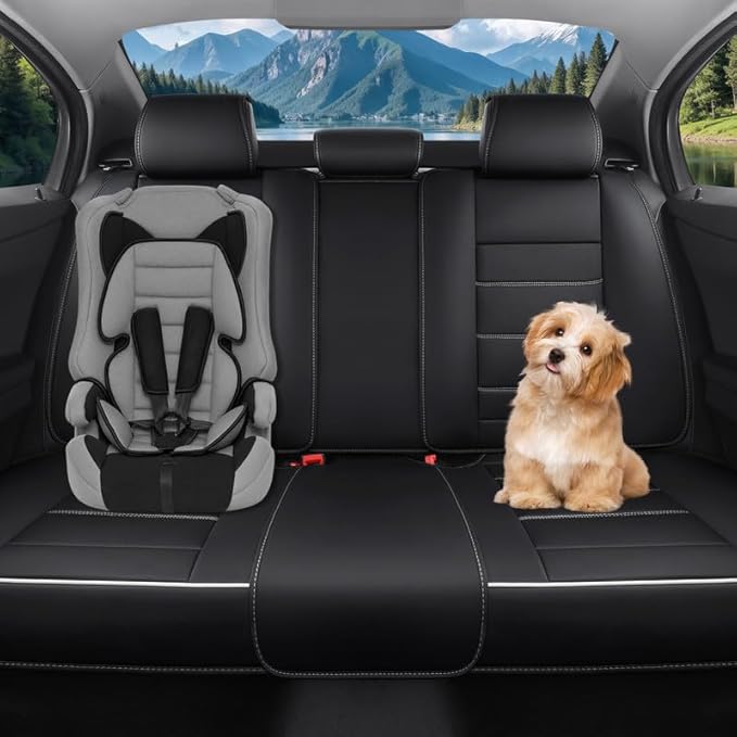 Car Seat Covers Full Set Custom Fit for Buick Envista 2024-2026-Luxury Leather with Lumbar Support, Breathable, Waterproof, Anti-Slip, Durable, Easy to Install (Black&White,Full Set)