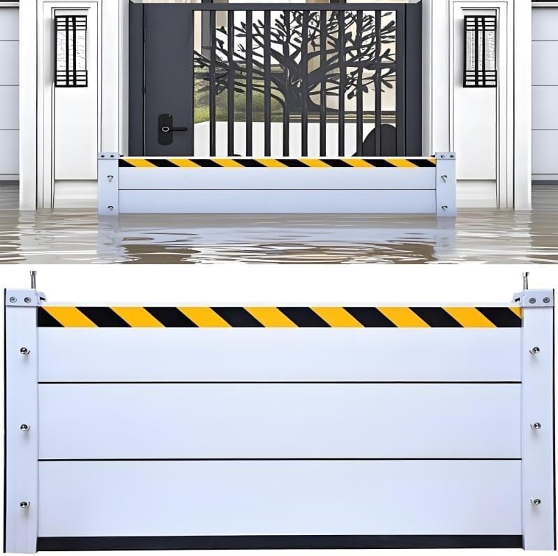 Flood Barriers for Home Exterior,Aluminum Alloy Outdoor Garage Doors Water Barriers for Flooding(H23.6Inch,L14.5FT)