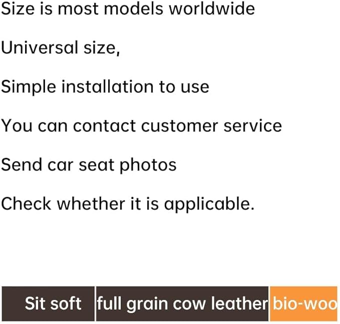 Car Car SUV's Wagon Universal Genuine Leather Seat Cushion Lumbar Back Top Layer Cow Leather Front and Back Cushion Plus Padded Comfort (Red Flag Brown, Cushion)