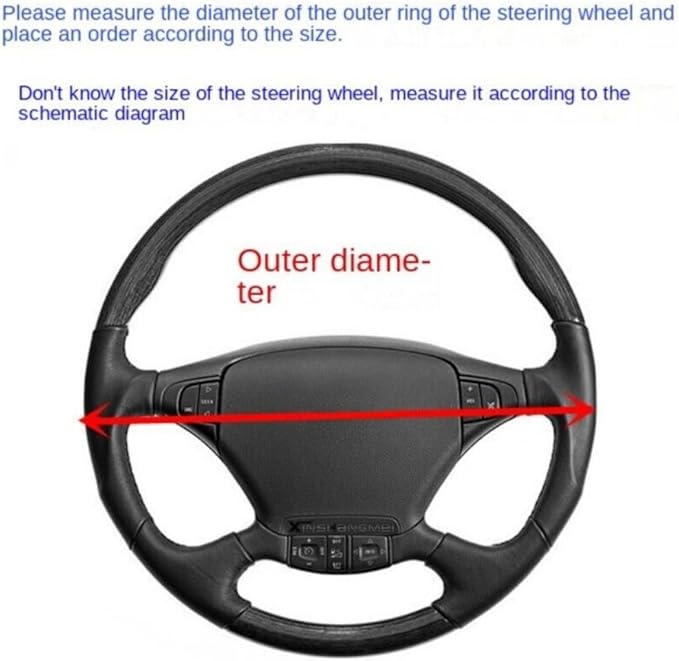 Car Semi Truck Van Leather Steering Wheel Cover Fits 14 15 16 17 18 19 Inch Maximum Grip Non Slip Durable Universal Fit for Most Vehicles (47cm/18.5in,Black)