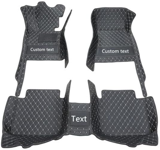 Custom Floor Mats for Cars fit 95% Sedan SUV Sports Car Full Coverage All Weather Men Women Pads Protection Non-Slip Leather Floor Liners (Black Brown Stitching)