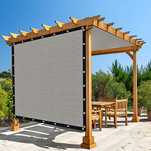 Amagenix 90% Shade Fabric 4'X 18' Gray Sun Shade Cloth with Grommets for Pergola Replacement Shade Cover Canopy, Heavy Duty, Cable Zip Ties Included (We Customized)