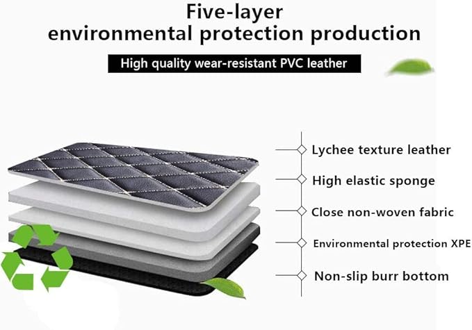 Custom Fit Car Floor Mats - Full Coverage Automotive Leather Floor Liners for Most Vehicles by MingyunSM (Black)