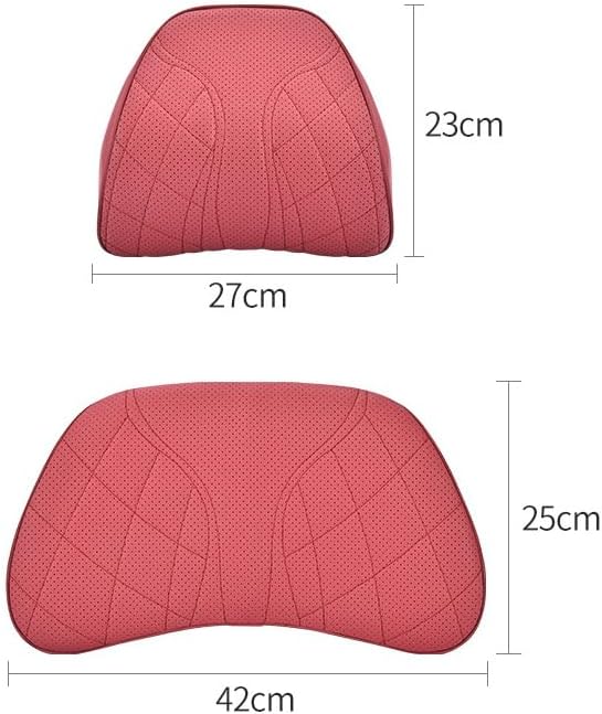 for Chevy Silverado 2007 2008 2009 2010 2011 2012 2013 Leather Car Seat Headrest Lumbar Cushion, Lumbar Support Pillow for Car,for Driving Traveling Relieving Neck Fatigue,3-C Brown
