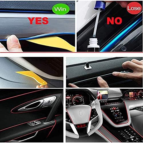 MaxLax Lemon Green EL Wire Car Interior LED Kit - 16.4ft Flexible neon-Style Wire with 12V Fused Power Supply. Features 6mm Reinforced Edge for Easy auto Installation
