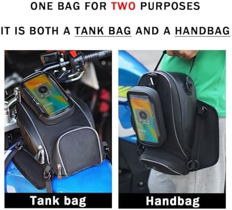 Motorcycle Tank Bag for Triumph Street Triple 2017-2023, Magnetic & Strap Mount Tank Bag for Motorcycles, Motorcycle Touring Navigation Luggage Bag Tank Bags,A Strap